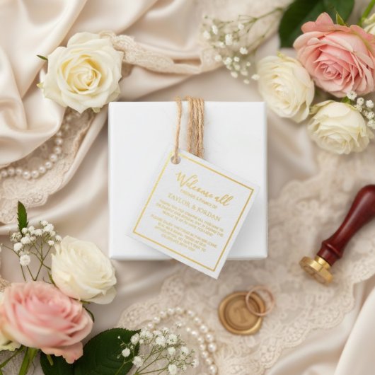 Moderne Vierkante Minimalistische Trouwgunst Bedankjes Labels