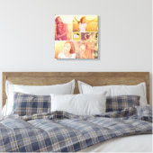 Moderne vierkante monogram afstudeerfoto collage 4 canvas afdruk (Insitu (Slaapkamer))