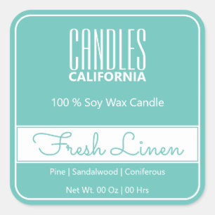 Moderne, vierkante rand Eenvoudige, blauwe kaarsen Vierkante Sticker