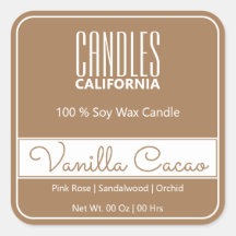 Moderne, vierkante rand Eenvoudige, bruine kaarsen