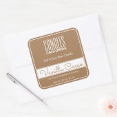 Moderne, vierkante rand Eenvoudige, bruine kaarsen Vierkante Sticker (Envelop)