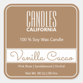 Moderne, vierkante rand Eenvoudige, bruine kaarsen Vierkante Sticker