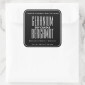 Moderne vierkante rand Eenvoudige zwarte kaarsen Vierkante Sticker (Tas)