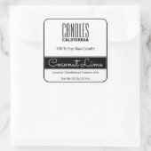 Moderne vierkante rand Eenvoudige zwarte kaarsen Vierkante Sticker (Tas)