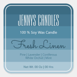 Moderne vierkante rand pastel regenboog ombre blau vierkante sticker