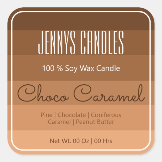 Moderne vierkante rand pastel regenboog ombre brui vierkante sticker (Voorkant)