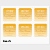 Moderne vierkante rand pastel regenboog ombre geel vierkante sticker (Vel)