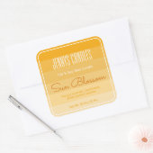 Moderne vierkante rand pastel regenboog ombre geel vierkante sticker (Envelop)
