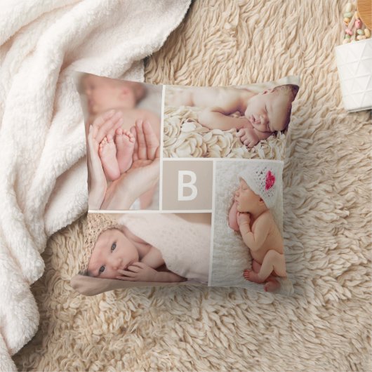 Moderne vierkante raster monogram eenvoudige 4 fot kussen (Deken)