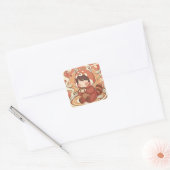 Moderne Vierkante Rode Panda-Brew Aesthetic Sticke Sticker (Envelop)