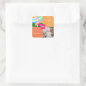 Moderne vierkante schets Eén meisje 1e verjaardag Sticker (Tas)