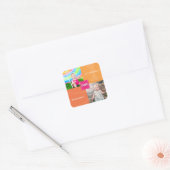Moderne vierkante schets Eén meisje 1e verjaardag Sticker (Envelop)