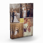Moderne Vierkante Trouwmonogram Collage Photo Bloc Fotoblokken (Links)
