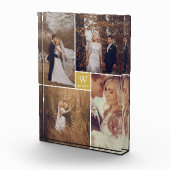 Moderne Vierkante Trouwmonogram Collage Photo Bloc Fotoblokken (Rechts)