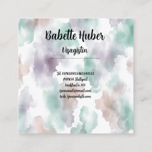 Moderne  vierkante visitekaartje (Achterkant)