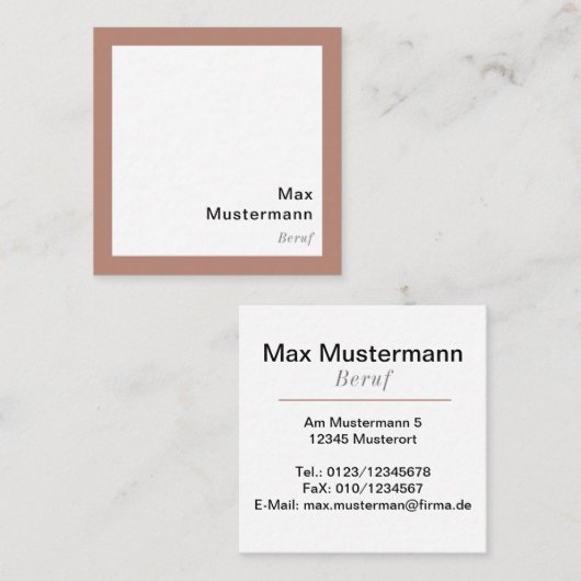 Moderne Vierkante Visitekaartje (Voorkant / Achterkant)