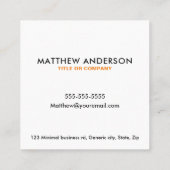 Moderne, vierkante visitekaartjes - zwart-wit (Achterkant)