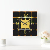 Moderne vierkante wandklok (Huis)