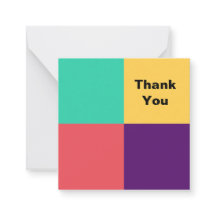 Moderne Vierkanten Abstract Kleurenblok Bedankt