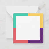 Moderne Vierkanten Abstract Kleurenblok Bedankt Notitiekaartje (Achterkant)
