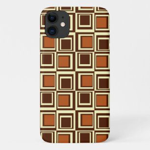 Moderne vierkanten, karamel en chocoladebruin Case-Mate iPhone case