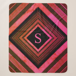 Moderne Vierkanten Landelijke Roze Geometrische Mo Sherpa Deken
