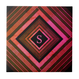 Moderne Vierkanten Landelijke Roze Geometrische Mo Tegeltje