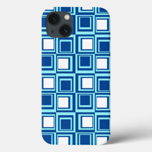 Moderne vierkanten, licht en donker indigoblauw me Case-Mate iPhone case