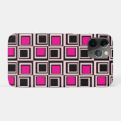 Moderne vierkanten, lichtroze, warm roze en zwart Case-Mate iPhone case (Achterkant (horizontaal))