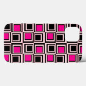 Moderne vierkanten, lichtroze, warm roze en zwart Case-Mate iPhone case (Achterkant (horizontaal))