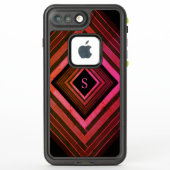 Moderne vierkanten rustieke roze geometrische mono (Achterkant)