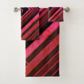 Moderne vierkanten rustieke roze geometrische mono bad handdoek (Insitu)