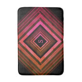 Moderne vierkanten rustieke roze geometrische mono badmat (Voorkant Verticaal)