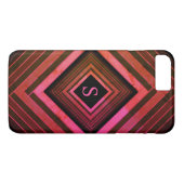 Moderne vierkanten rustieke roze geometrische mono Case-Mate iPhone case (Achterkant (Horizontaal))