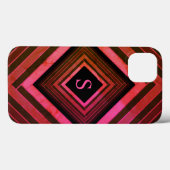 Moderne vierkanten rustieke roze geometrische mono Case-Mate iPhone case (Achterkant (horizontaal))