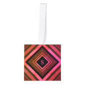 Moderne vierkanten rustieke roze geometrische mono decoratie (Voorkant)