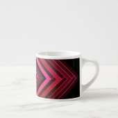 Moderne vierkanten rustieke roze geometrische mono espresso kop (Rechts)