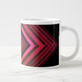 Moderne vierkanten rustieke roze geometrische mono grote koffiekop (Rechts)