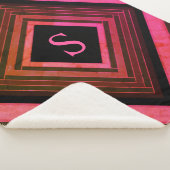 Moderne vierkanten rustieke roze geometrische mono sherpa deken (3/4)