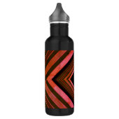 Moderne vierkanten rustieke roze geometrische mono waterfles  (Links)