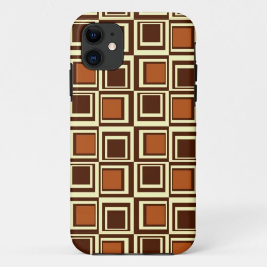 Moderne vierkantjes, karamel en chocoladebruin Case-Mate iPhone case (Achterkant)