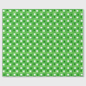 Moderne vierkantjes, smaragd en kalkgroen cadeaupapier (Vlak)