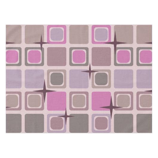 Moderne vierkantjes uit het midden van de eeuw Roz Tafelkleed (Voorkant (Horizontaal))
