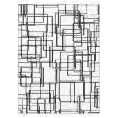 Moderne vierkantjes zwarte en witte blokken, lijnp tafelkleed (Voorkant)