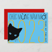 Moderne Vietnamese kat nieuwjaar 2023 HPC Feestdagenkaart (Voorkant / Achterkant)