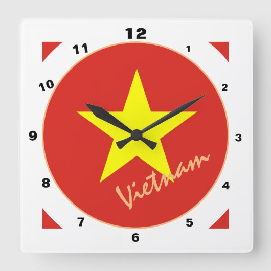 Moderne Vietnamese vlag, Vietnam thuis / design Vierkante Klok (Voorkant)
