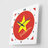 Moderne Vietnamese vlag, Vietnam thuis / design Vierkante Klok (Hoek)
