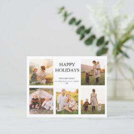 Moderne vijf foto familie foto Kerstmis Briefkaart