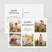 Moderne vijf foto familie foto Kerstmis Briefkaart (Voorkant / Achterkant)