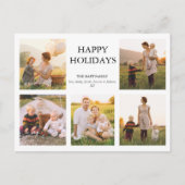 Moderne vijf foto familie foto Kerstmis Briefkaart (Voorkant)